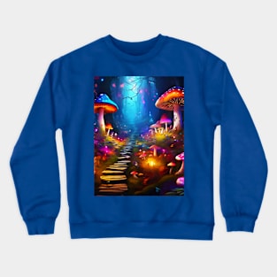 Fantasy Mushroom-scape Crewneck Sweatshirt